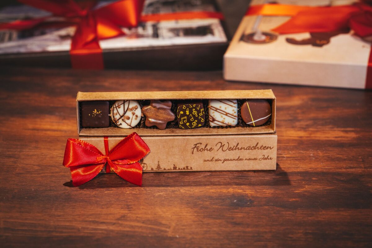 Weihnachtliche Pralinenstange 6er
